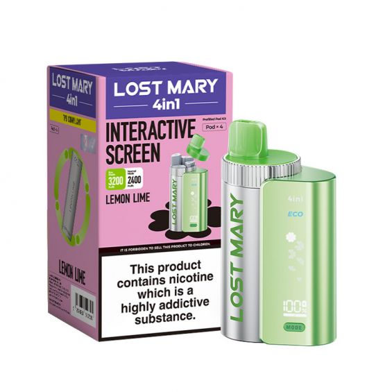 Lost Mary 4-in-1 Lemon Lime Prefilled Vape Kit 20mg | Vapouriz UK